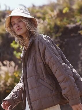 FP Movement by Free People Taupe Quilted Puffer Jacket